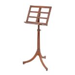 A Regency oak music stand, early 19th century,