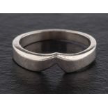 A palladium wishbone ring,: with maker's mark 'SD' for Sheila Fleet, Edinburgh, 2013, ring size N,