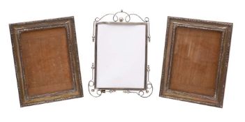 Three assorted silver photograph frames, various makers and dates: 26 x 20cm and 28 x 18cm (3).