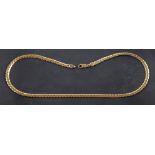 A 9ct. gold herringbone-link necklace,: with import marks for Sheffield, 1991, length ca.