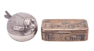 An Imperial Russian niello snuff box, stamped marks for Moscow: of rectangular outline,