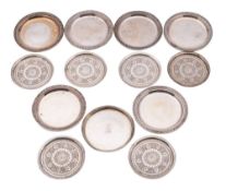 A set of six German silver coasters,