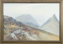 Frederick John Widgery [1861-1942]- Valley of Rocks, Lynton,:- signed and inscribed gouache,