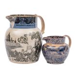 An early 19th century 'Peace of Amiens' commemorative transfer-printed pearlware jug,