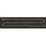 A cable-link chain necklace,: stamped '375', length ca. 54.5cm, total weight ca. 8.9gms.