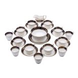 A Spode porcelain London shape part tea service: comprising eight cups, five smaller cups,