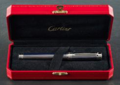 Cartier, a Pasha de Cartier Clous de Paris Fountain Pen,: with a blue laquer body,