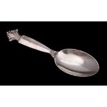 A Georg Jensen, a silver Acanthus pattern caddy spoon, stamped marks: bears import marks, 10.