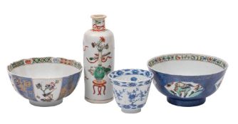Two Chinese famille verte bowls,