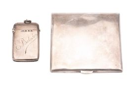 A George V silver cigarette case, maker Wilmot Manufacturing Co, Birmingham,