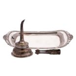 A George III silver snuffer tray, maker's mark worn possibly Rebecca Emes & Edward Barnard I,