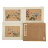 A folio of Chinese ornithological watercolours: together with three loose Chinese prints.