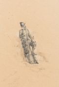 Pierre Arthur Gaillard [19th Century]- Sentry with helmet, breastplate and rifle,:- signed,