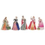 Five Royal Doulton Queens of the Realm figures: from a limited edition of 5000,