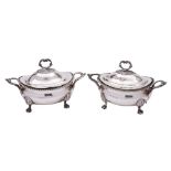 A pair of George III silver tureens and covers, maker Robert Hennell II, London,