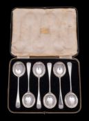 A set of six George V silver Old English pattern soup spoons, maker Roberts & Belk, Sheffield, 1935,