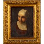 European School Circa 1800- Portrait of a young nun,:- head and shoulders oil on panel, 20 x 15cm.