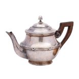 A 19th century French silver teapot, maker L B possibly Lucien Boulard,