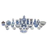 A mixed lot of Chinese and Japanese blue and white porcelain: including small vases, teawares etc,