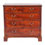 A Regency mahogany chest of drawers, circa 1815,: the top with moulded front and side edges,