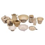 A group of late 18th/ 19th century English small creamware items: including a tea canister and