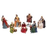 Seven Royal Doulton figures King Henry VIII and his wives: from a numbered limited edition of 9500,