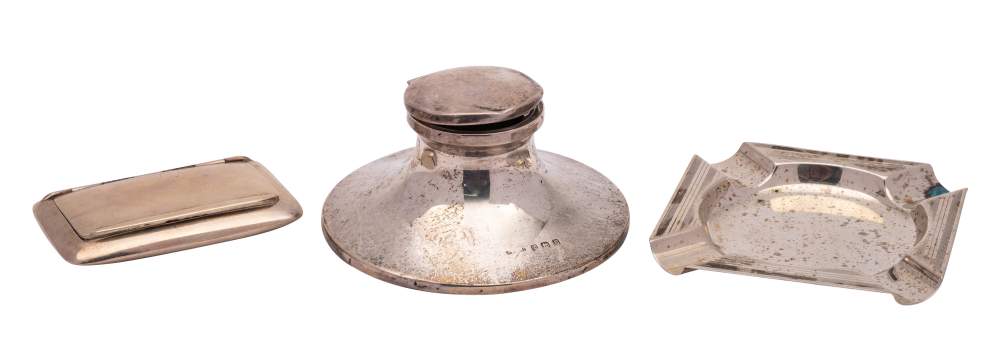 A George V silver capstan inkwell, maker S Blanckensee & Son Ltd, Birmingham, 1914: 9. - Image 2 of 2