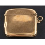 A 9ct gold vesta case by Asprey,: with sponsor's mark 'A & Co Ltd', hallmarks for London, 1910,