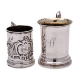 A Victorian silver christening mug, maker George Richards, London, 1844: monogrammed,