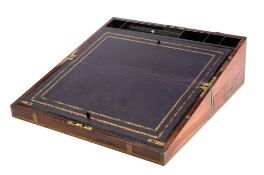 A 19th century Anglo-Chinese hardwood and brass bound writing slope,