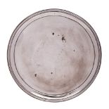 A George III silver salver, maker John Hutson, London, 1793: of plain circular form,