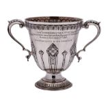 A late Victorian silver twin-handled cup, maker Frederick Augustus Burridge, London,