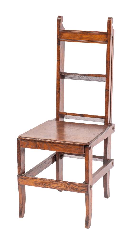 A Victorian oak metamorphic step chair, last quarter 19th century, - Bild 2 aus 2