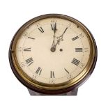 A small Georgian mahogany wall clock: the eight-day duration 'A' shaped timepiece fusee movement