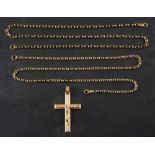 A 9ct gold crucifix pendant,: the pendant with control marks for Italy, length ca. 5.