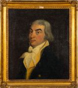 English School late 18th Century- Portrait of a gentleman,:- head and shoulders,