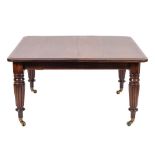 A mahogany extending dining table in the manner of Gillows, second quarter 19th century,