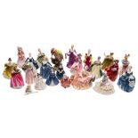 Twenty two Royal Doulton figures: comprising Beverly, Daydreams, Croquet, Lilac Time, Hillary,
