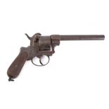 A Continental pinfire six shot revolver: serial number 269765 with two piece wooden grip,