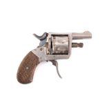 A Continental top venting .22 calibre starting revolver: with two piece wooden grip.