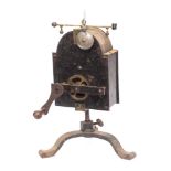 A 19th Century Continental clockwork spit engine: of domed outline with brass governor and bell