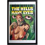 'The Hills Have Eyes' (1977) single sheet film poster, framed and glazed, 76 x 56.
