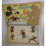 Sacul, London, rare Walt Disney's Mickey Mouse Friends cast metal figures, includes Mickey, Minnie,