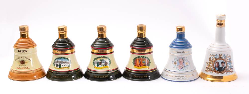 Six Bottles of Bells Whisky comprising;- a Royal Commemorative bottles,