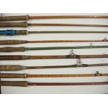 A Hardy 'The Wye' four piece split cane fishing rod in canvas bag,