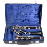 A Bosey & Hawkes clarinet: serial number '267317' in fitted hard shell case.