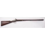 A 19th century double barrel percussion cap shotgun by Hambling, Totnes,