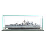 A cased scale model of the Royal Canadian Navy Class B Fairmile Motor Launch Q102: fully detailed