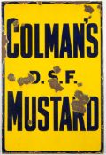 An early 20th century enamel advertising sign 'Colmans' D.S.