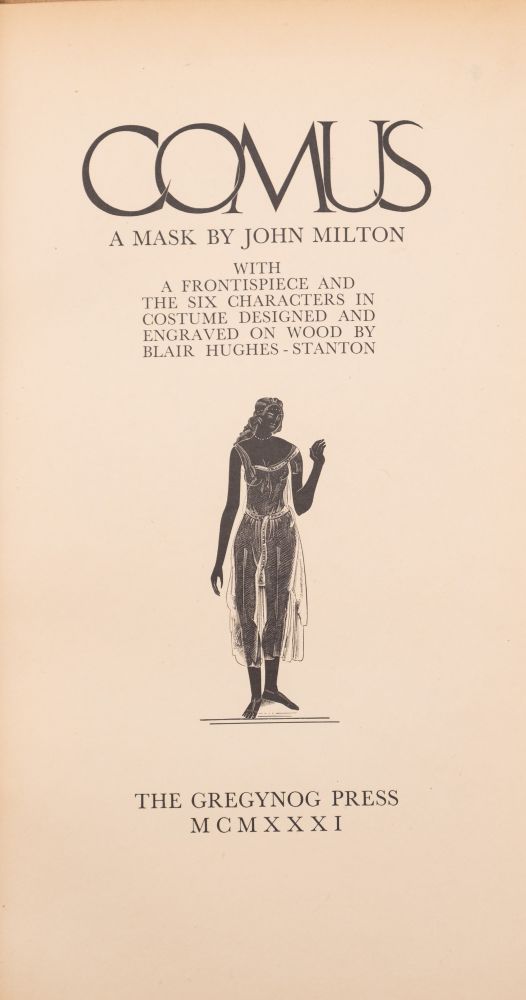 GREGYNOG PRESS COMUS a mask by John Milton Newtown: Gregynog Press, 1931. A Mask by John Milton. - Image 2 of 2